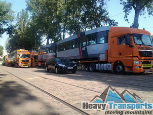 Transport internaţional de tramvaie cu încărcare din Stuttgart, Germania şi descărcare la Botoşani, România