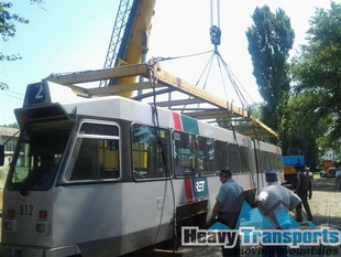 Transport internaţional de tramvaie cu încărcare din Stuttgart, Germania şi descărcare la Botoşani, România
